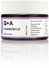 Успокаивающий ночной крем для лица Q+A Chamomile Night Cream, 50г цена и информация | Кремы для лица | 220.lv