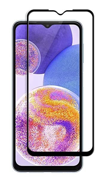 Fusion full glue 5D aizsargstikls pilnam ekrānam Samsung A236 Galaxy A23 5G melns cena un informācija | Ekrāna aizsargstikli | 220.lv