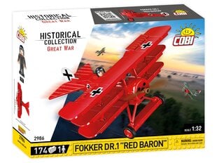 COBI - Конструктор Fokker Dr.1 Red Baron, 1/32, 2986 цена и информация | Конструкторы и кубики | 220.lv