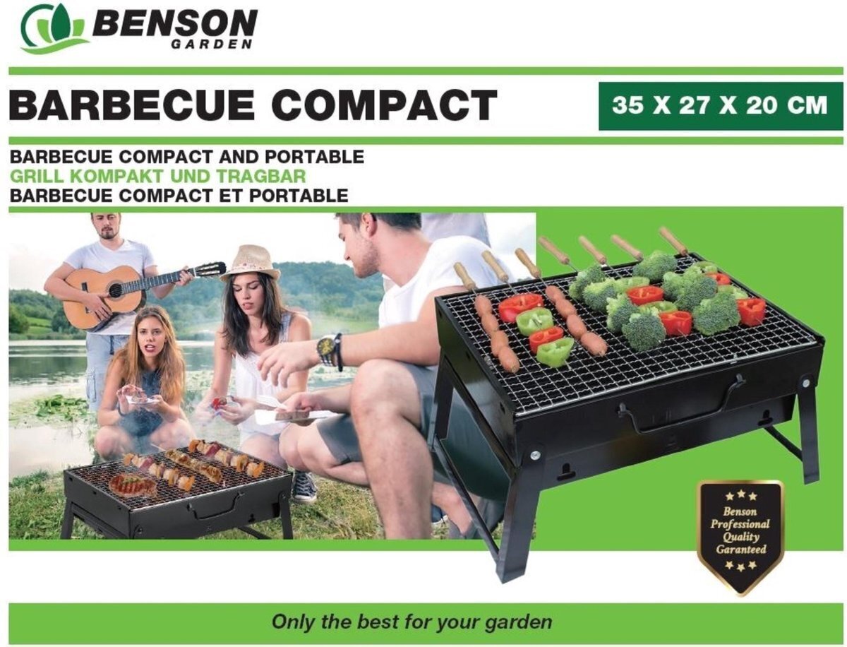 Pārnēsājams grils Benson Barbecue Compact cena un informācija | Grili | 220.lv