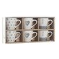 Komplekts ar kafijas tasēm DKD Home Decor Pelēks Porcelāns Bone China (90 ml) 6gab цена и информация | Glāzes, krūzes, karafes | 220.lv