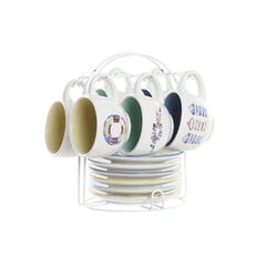 Набор из кофейных чашек DKD Home Decor Разноцветный Dolomite (180 ml) цена и информация | Стаканы, фужеры, кувшины | 220.lv