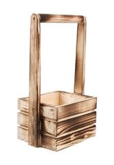 Apkurināma koka kaste ar rokturi 18x13x11 / 31h cm cena un informācija | Balkona kastes | 220.lv