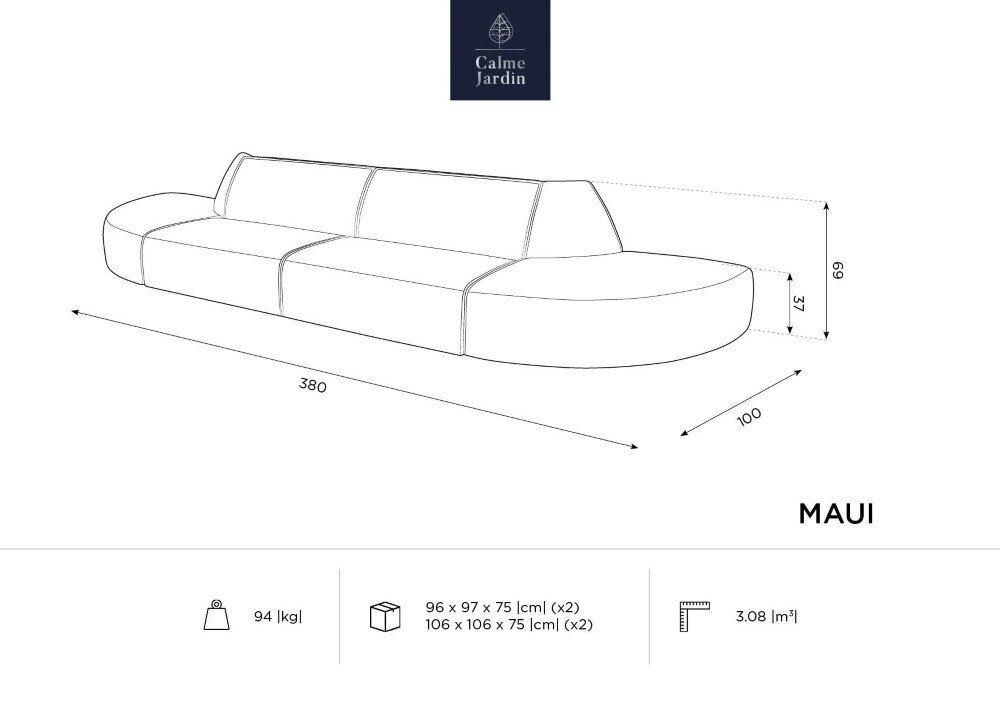 Āra dīvāns Calme Jardin Maui, smilškrāsas цена и информация | Dārza krēsli | 220.lv