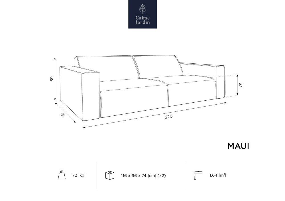 Āra dīvāns Calme Jardin Maui, zils cena un informācija | Dārza krēsli | 220.lv