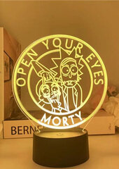 Lampa 3D Led Rick and Morty cena un informācija | Lampas bērnu istabai | 220.lv