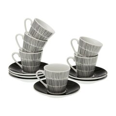 Komplekts ar kafijas tasēm Versa New Lines Porcelāns (6 Daudzums) cena un informācija | Glāzes, krūzes, karafes | 220.lv