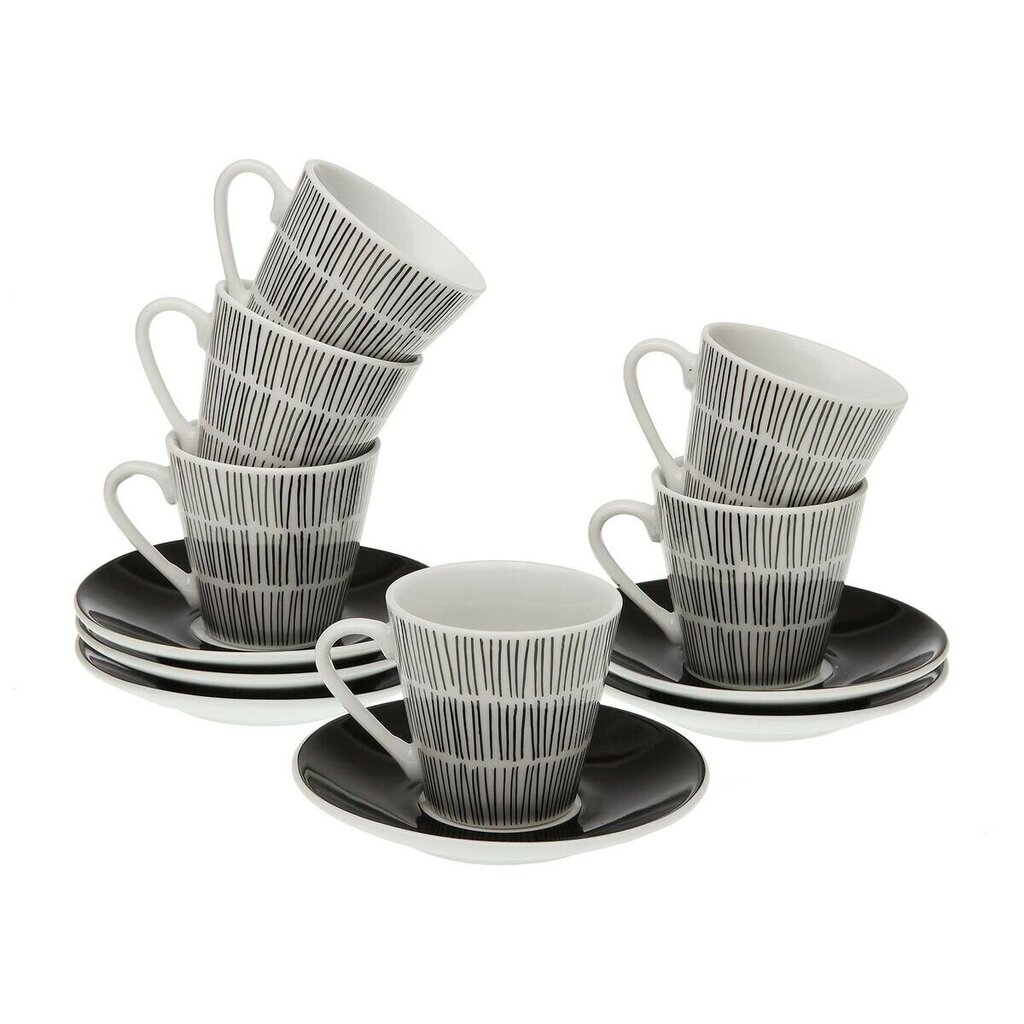 Komplekts ar kafijas tasēm Versa New Lines Porcelāns (6 Daudzums) цена и информация | Glāzes, krūzes, karafes | 220.lv