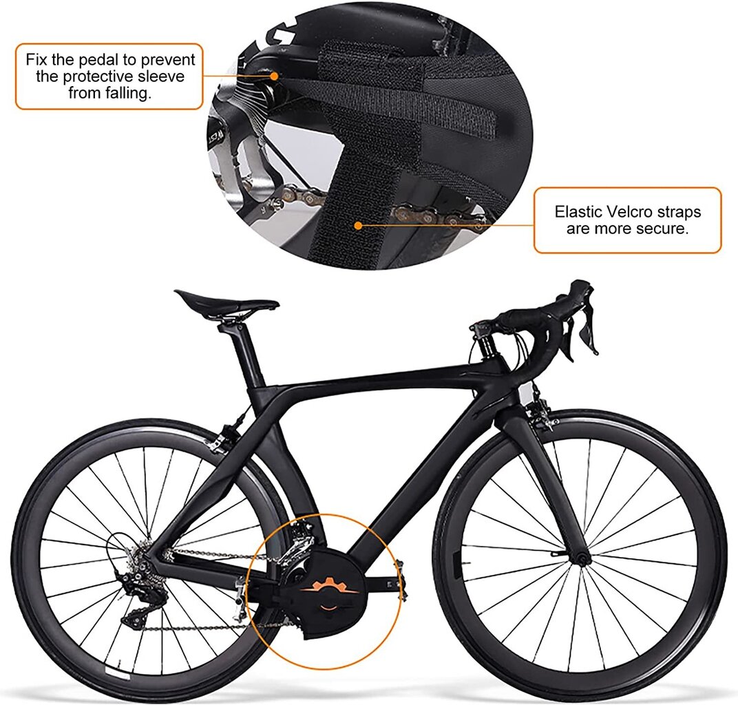 Aizsargpārvalks West Biking velosipēda zobratam, melns, ūdensizturīgs cena un informācija | Citas velosipēdu rezerves daļas | 220.lv