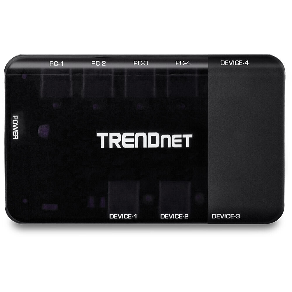 Slēdzis Trendnet TK-U404 USB Melns cena un informācija | Komutatori (Switch) | 220.lv