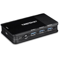 Переключатель Trendnet TK-U404 USB, чёрный цена и информация | Коммутаторы (Switch) | 220.lv