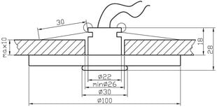 Piekaramā lampa PO-03 CH/SN cena un informācija | Piekaramās lampas | 220.lv