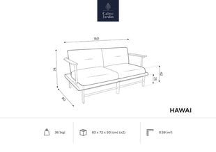Садовый диван Calme Jardin Hawai, серый цена и информация | Садовые стулья, кресла, пуфы | 220.lv