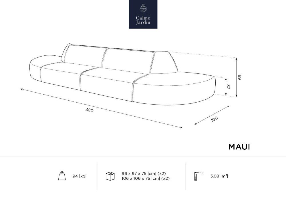 Āra dīvāns Calme Jardin Maui, balts цена и информация | Dārza krēsli | 220.lv
