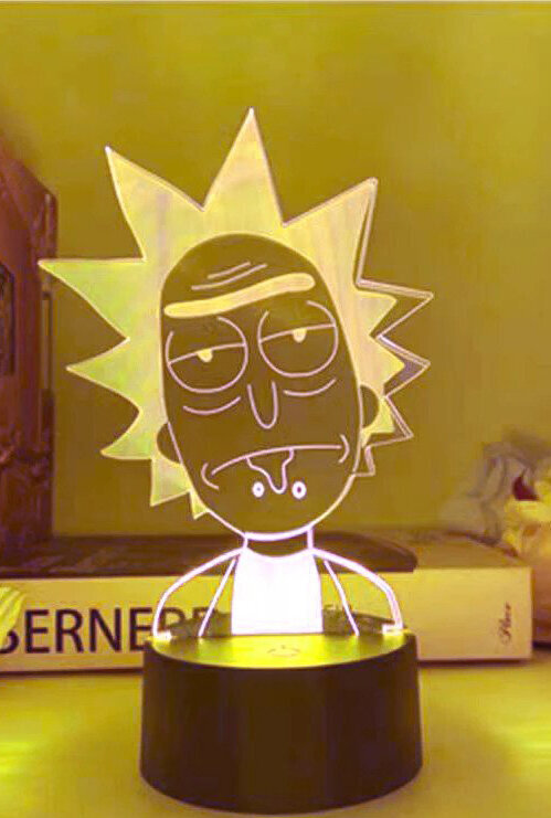 Lampa 3D Led Rick and Morty цена и информация | Lampas bērnu istabai | 220.lv