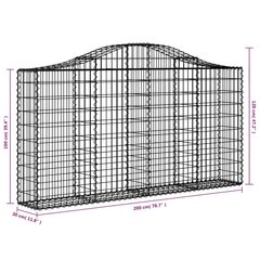 vidaXL arkveida gabiona grozi, 5 gb., 200x30x100/120cm, cinkota dzelzs цена и информация | Заборы и принадлежности к ним | 220.lv