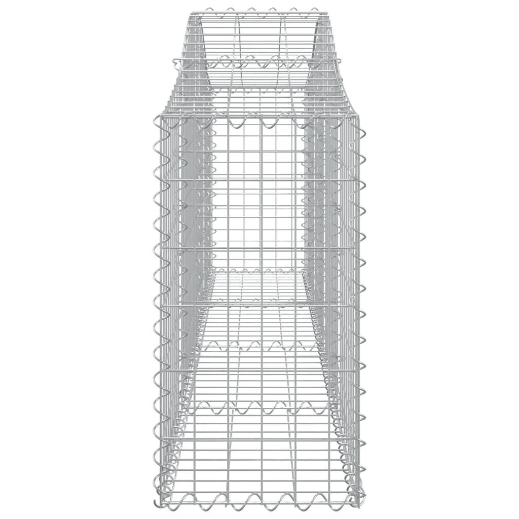 vidaXL arkveida gabiona grozi, 5 gb., 200x30x60/80 cm, cinkota dzelzs cena un informācija | Žogi un piederumi | 220.lv