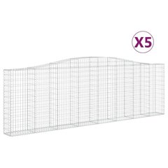 vidaXL arkveida gabiona grozi, 5 gb., 400x30x120/140cm, cinkota dzelzs cena un informācija | Balkona kastes | 220.lv