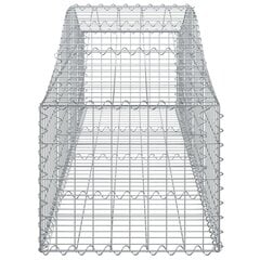 vidaXL arkveida gabiona grozi, 8 gb., 200x50x40/60 cm, cinkota dzelzs cena un informācija | Žogi un piederumi | 220.lv