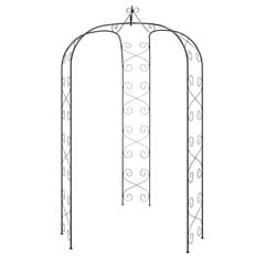 vidaXL dārza arka, melna, Ø180x255 cm, tērauds cena un informācija | Ziedu statīvi, puķu podu turētāji | 220.lv