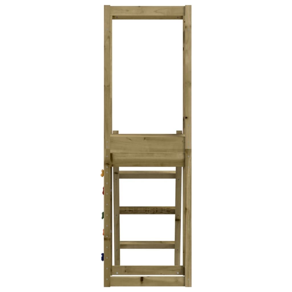 vidaXL rotaļu tornis, kāpnes, klinšu siena, 53x46,5x169 cm, priede цена и информация | Spēles brīvā dabā | 220.lv