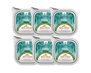 Almo Nature Daily, suņiem, pastēte ar tītaru un kabaci, 6x100g cena un informācija | Konservi suņiem | 220.lv