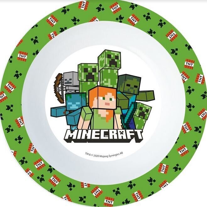 Minecraft plastmasas bļoda цена и информация | Trauki, šķīvji, pusdienu servīzes | 220.lv