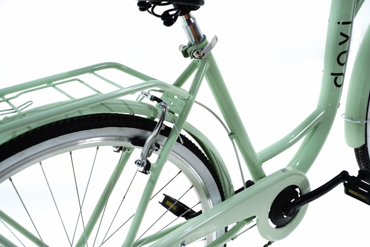 Sieviešu velosipēds Davi Emma, 7 ātrumu Shimano ātruma pārslēdzējs, 160-185 cm augumam, 28" alumīnija rati, klūgas grozs, Zaļš cena un informācija | Velosipēdi | 220.lv