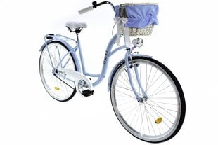 Sieviešu velosipēds Davi Lila, 160-185 cm augumam, 28" alumīnija rati, klūgas grozs, Zils цена и информация | Велосипеды | 220.lv
