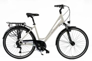 Sieviešu velosipēds Kands Elite Pro, 150-167 cm augumam, alumīnija rāmis, ar amortizatoru, 27 ātrumu Shimano ātruma pārslēdzējs, 28" alumīnija rati, Balts цена и информация | Велосипеды | 220.lv