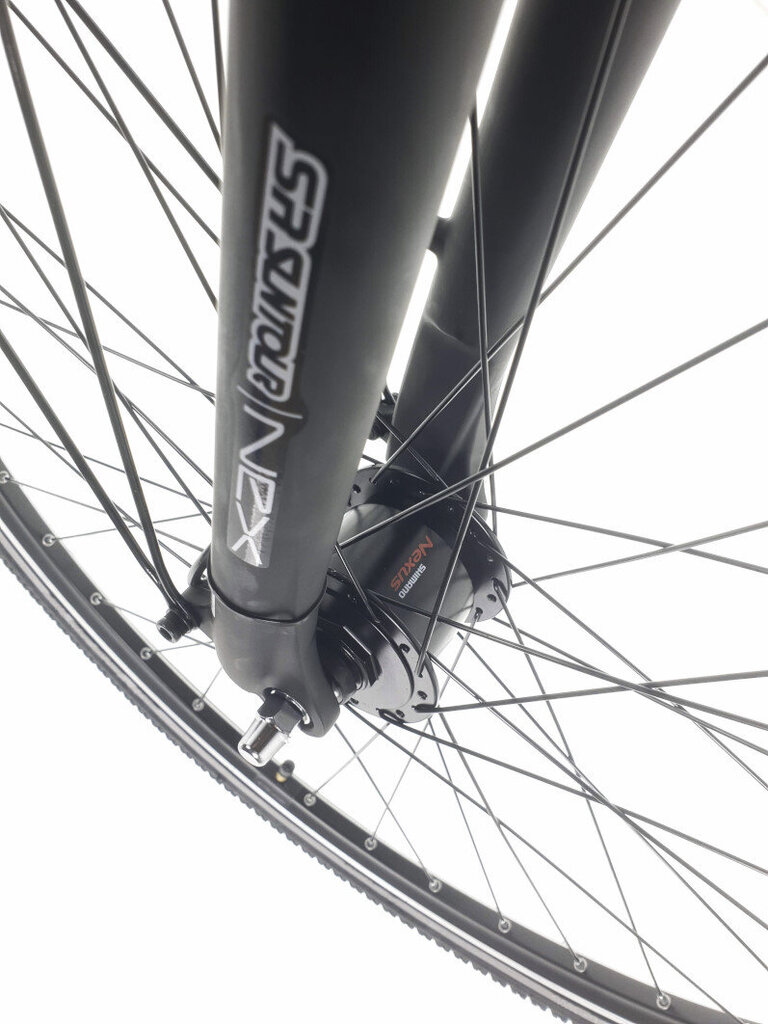 Sieviešu velosipēds Kands Elite Pro, 168-185 cm augumam, alumīnija rāmis, ar amortizatoru, 27 ātrumu Shimano ātruma pārslēdzējs, 28" alumīnija rati, Melns cena un informācija | Velosipēdi | 220.lv