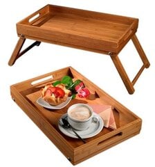 Бамбуковый раскладной поднос- стол, 44 x 27 x 5 см цена и информация | Посуда, тарелки, обеденные сервизы | 220.lv
