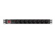 Piederumi LANBERG POWER STRIP PDU RACK 19 collu (1U, 16A, 6X 230V PL, 2m) цена и информация | Piederumi korpusiem | 220.lv