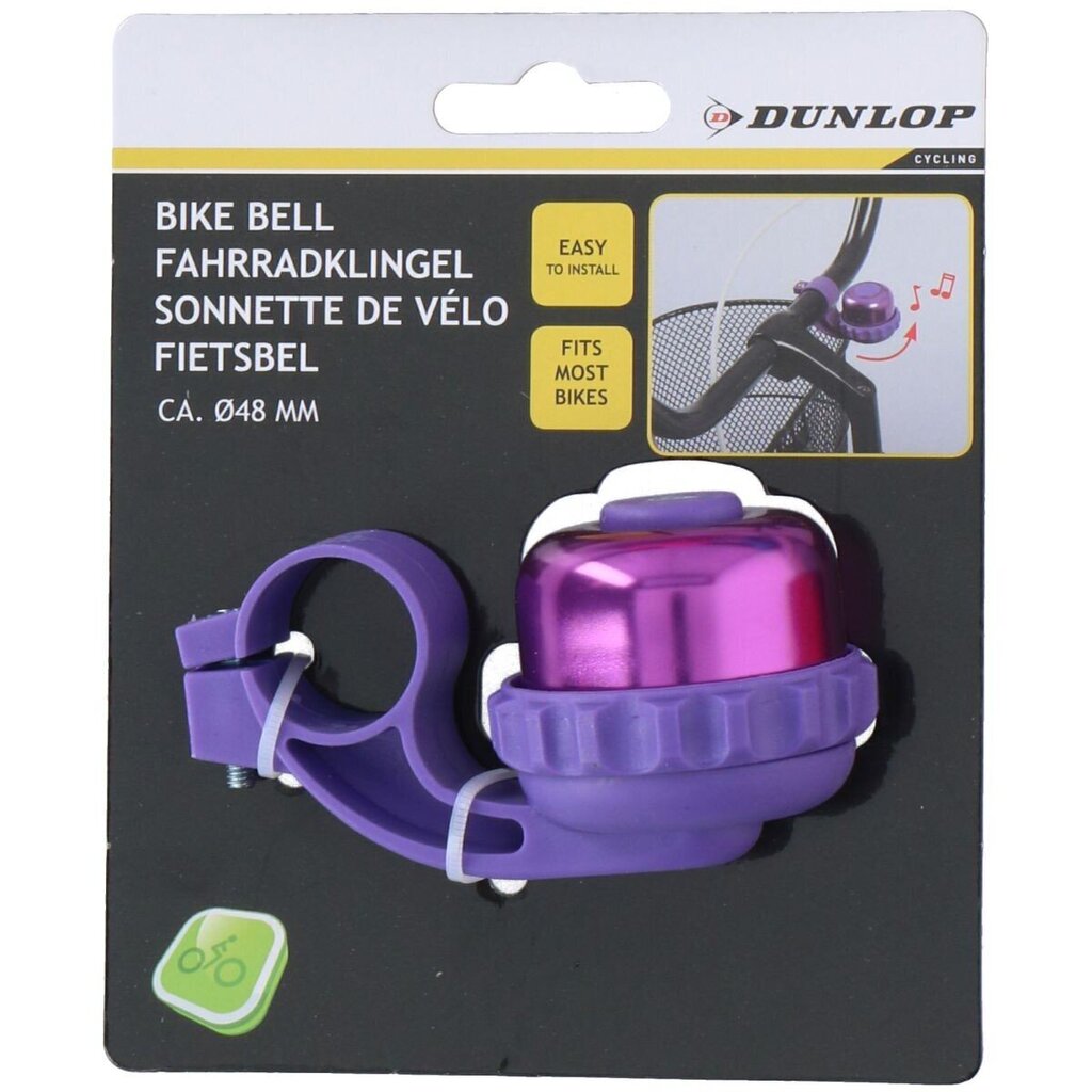 Velosipēda zvans Dunlop 48mm, violets цена и информация | Citi velo piederumi un aksesuāri | 220.lv