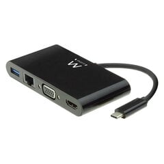 Докстанция Ewent EW9827 USB C HDMI VGA RJ45 4K 5 Gbps цена и информация | Адаптеры и USB разветвители | 220.lv