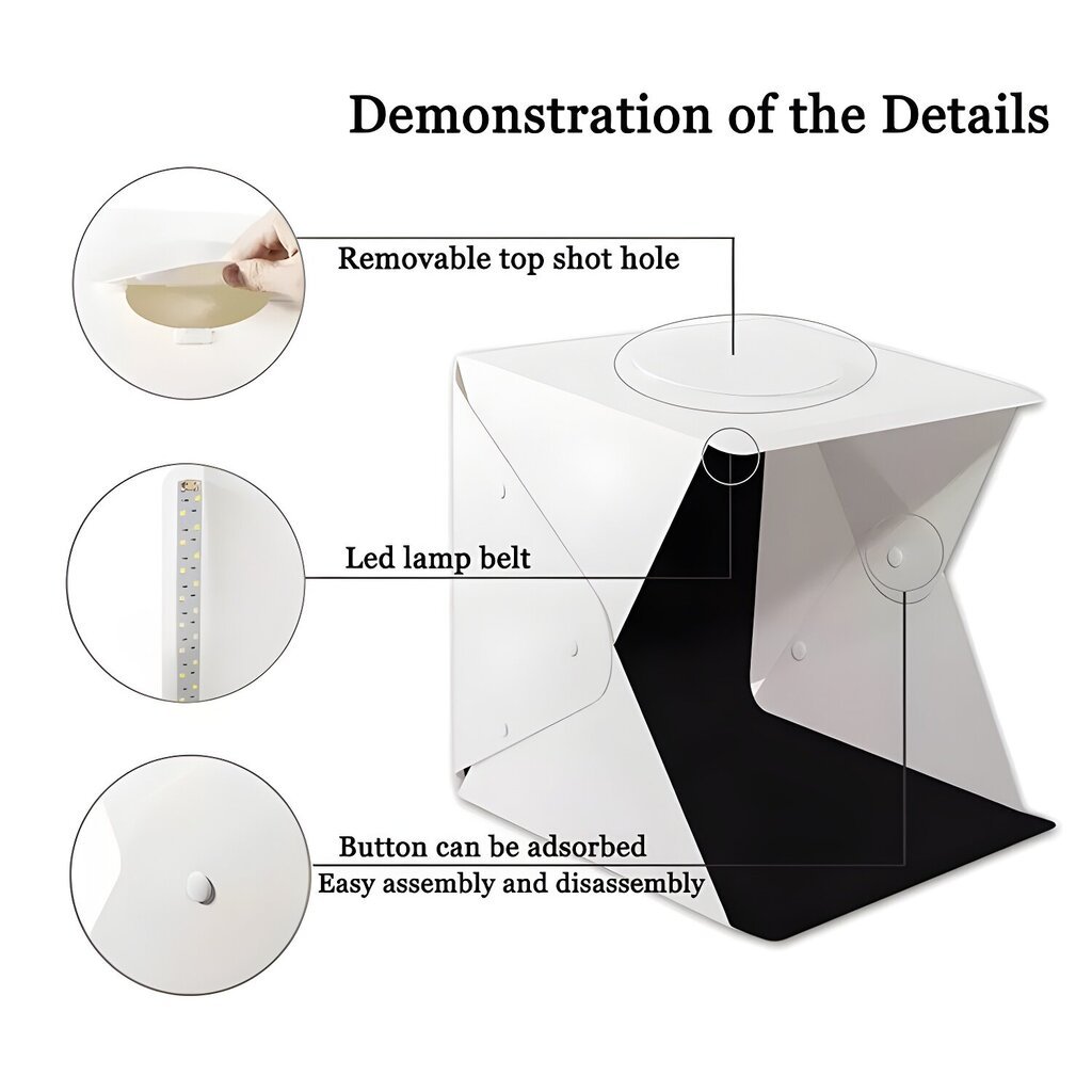 Salokāma foto gaismas kaste ar divām LED sloksnēm, 6 fona krāsām un transportēšanas somu, Livman, LM-003 cena un informācija | Apgaismojums fotografēšanai | 220.lv