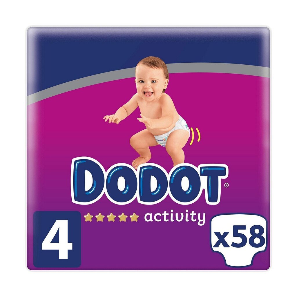 Vienreizlietojami autiņi Dodot Activity 4 Izmērs0 9-14 kg 58 gb. cena un informācija | Autiņbiksītes | 220.lv