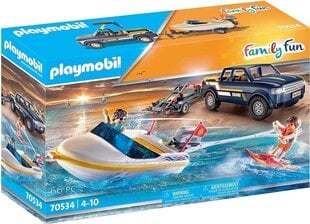 70534 PLAYMOBIL® Family Fun Pikaps ar motorlaivu цена и информация | Конструкторы и кубики | 220.lv