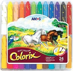 Akvareļu krītiņi Amos 3in1 Colorix Silky Twisters, 24 krāsas cena un informācija | Modelēšanas un zīmēšanas piederumi | 220.lv