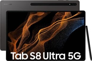 Samsung Galaxy Tab S8 Ultra 5G 12/512GB SM-X906BZAFEUB Graphite цена и информация | Планшеты | 220.lv