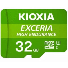 Mikro SD Atmiņas karte ar Adapteri Kioxia Exceria High Endurance Klase Nr. 10 / Klase 10 UHS-I U3 Zaļš cena un informācija | Atmiņas kartes fotokamerām | 220.lv