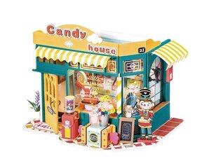 Koka saliekamā miniatūra Robotime 3D Candy House cena un informācija | Konstruktori | 220.lv
