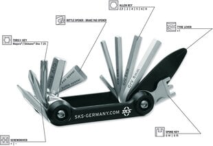Набор ключей SKS Tom 14in1 Multitool складной цена и информация | Инструменты, средства ухода для велосипеда | 220.lv