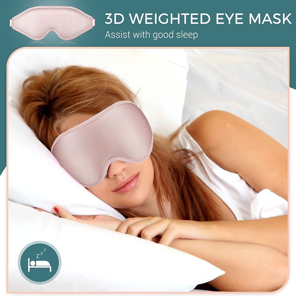 Miega maska, 3D Pink dziļi konturēti acu aizsegi miegam. cena un informācija | Naktskrekli, pidžamas | 220.lv