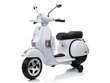 Skūteris Vespa 12v, ādas sēdeklis, gumijas EVA riepas, balts цена и информация | Bērnu elektroauto | 220.lv