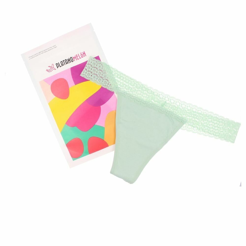 Menstrual panties Platanomelón Kiwitas L Izmērs Stringa biksītes Mežģīne cena un informācija | Sieviešu biksītes | 220.lv