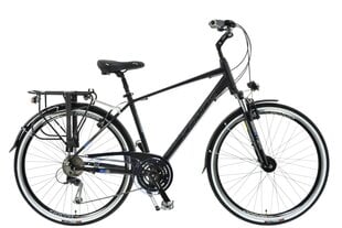 Vīriešu velosipēds Kands Elite Pro, 182-200 cm augumam, alumīnija rāmis, ar amortizatoru, 27 ātrumu Shimano ātruma pārslēdzējs, 28" alumīnija rati, Melns цена и информация | Велосипеды | 220.lv