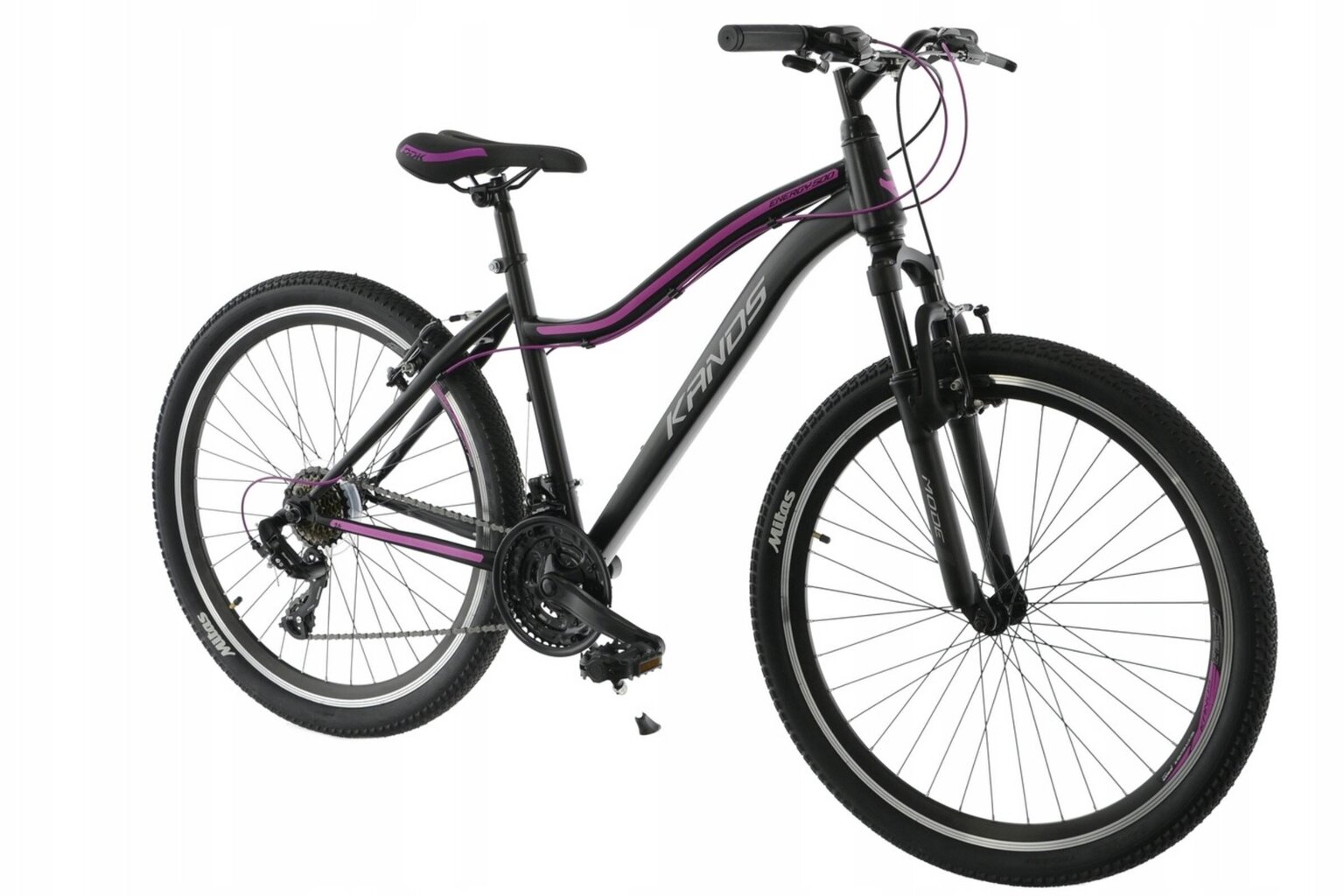 Sieviešu velosipēds MTB Kands Energy 500, 167-185 cm, ar amortizatoru, Melns/rozā cena un informācija | Velosipēdi | 220.lv