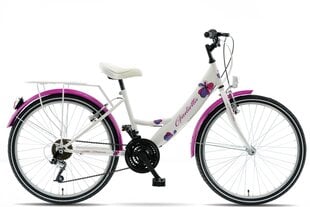 Bērnu velosipēds Kands Giulietta, 130-165 cm, 24" alumīnija rati, Shimano, Balts/rozā cena un informācija | Velosipēdi | 220.lv