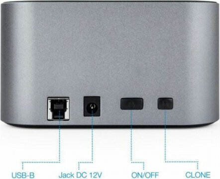 Divdoku stacija TooQ TQDS-805G 2.5"-3.5" HDD/SSD SATA USB 3.0 Pelēks cena un informācija | Iekšējie cietie diski (HDD, SSD, Hybrid) | 220.lv